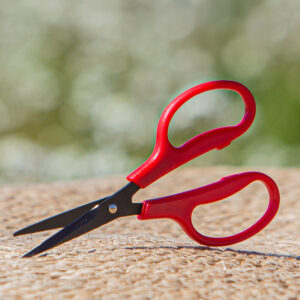 Tijeras HH cuero mango rojo